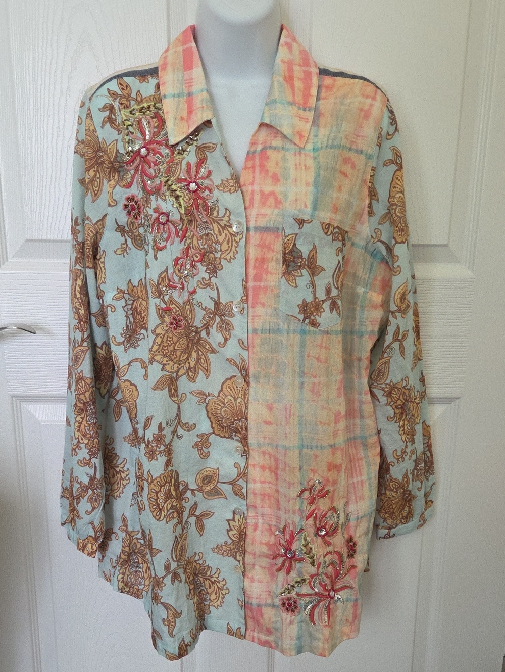 Soft Surroundings Descana Button Up Tunic  Large